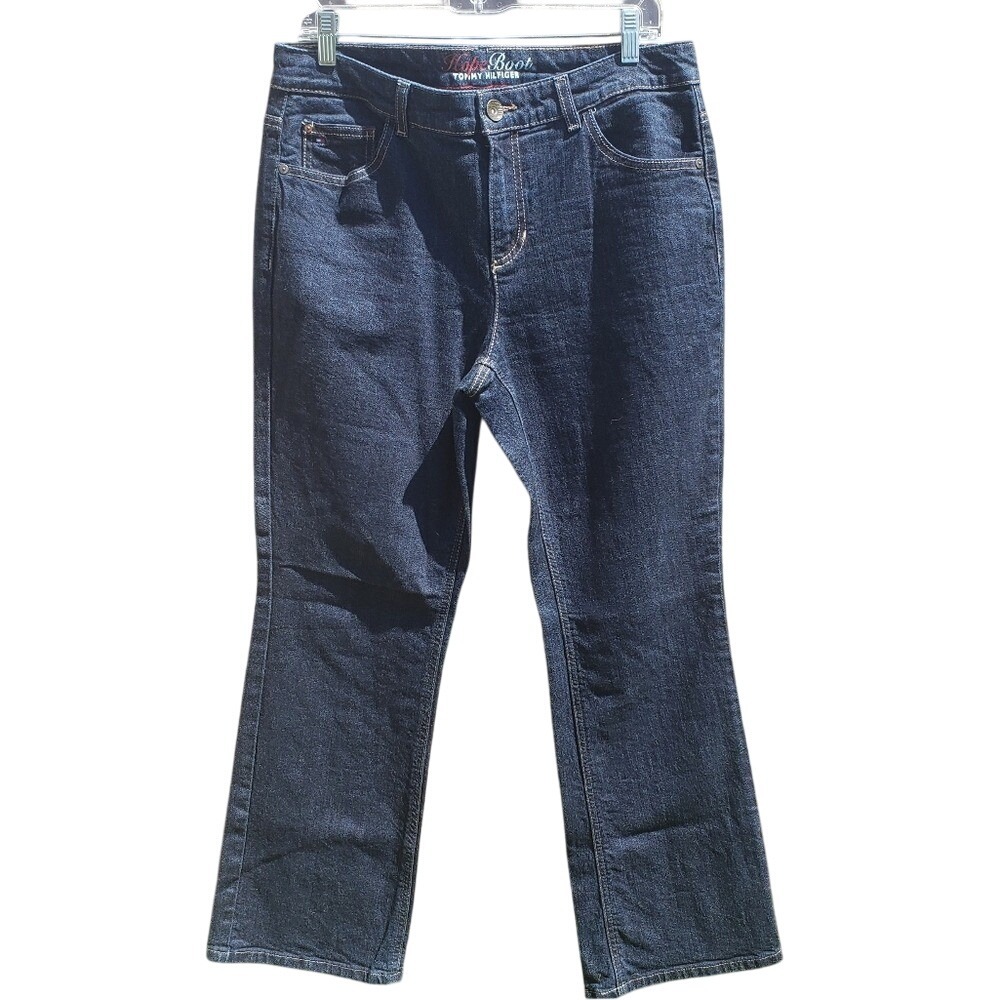 Tommy Hilfiger High Boot Dark Wash Denim Jeans Classic Style